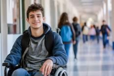 Student in wheelchair